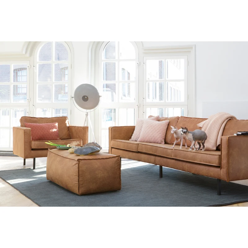 Rodeo hocker 43x120x60 cm ecoleder cognac