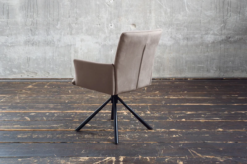 KAWOLA Esszimmerstuhl KYRA Drehstuhl Velvet taupe