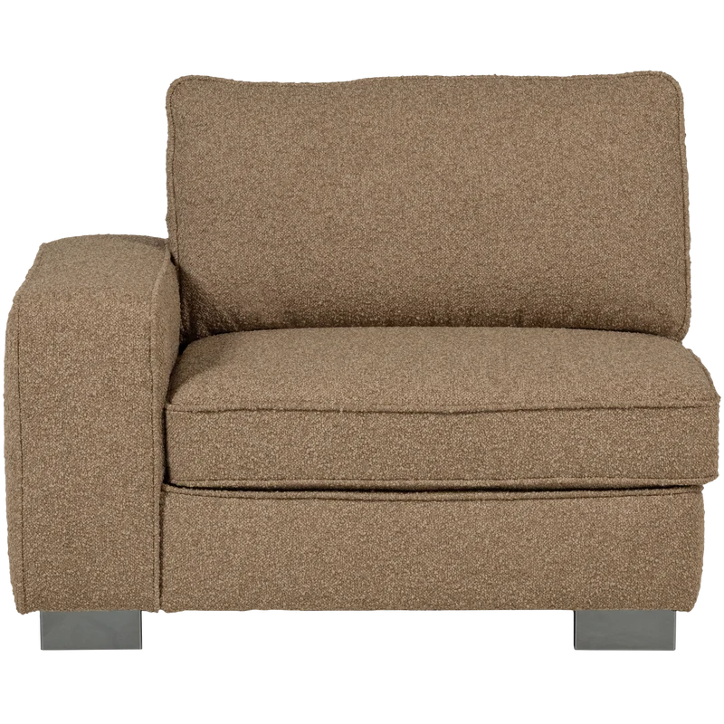 Lazy 1-sitzer element arm linken bouclé braun