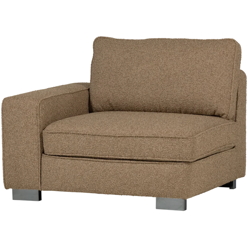Lazy 1-sitzer element arm linken bouclé braun