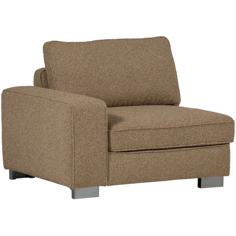 Lazy 1-sitzer element arm linken bouclé braun