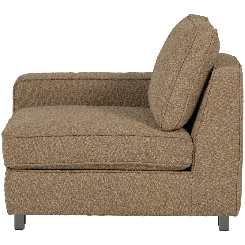 Lazy 1-sitzer element arm linken bouclé braun