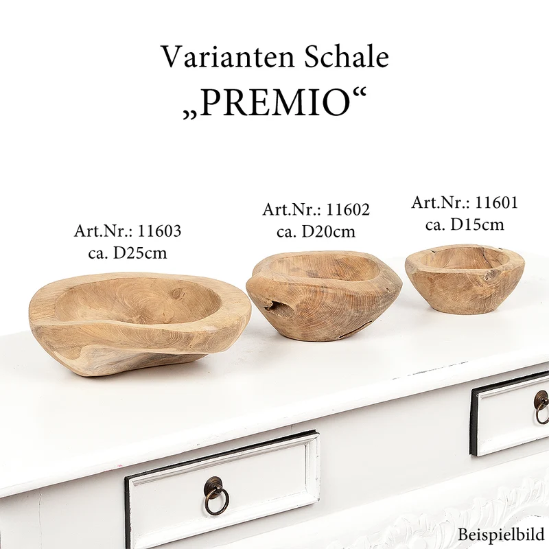 Teak Schale PREMIO ca. D25cm Natural