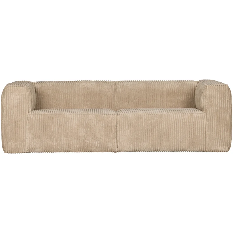 Bean 3,5-sitzer sofa gerippter stoff travertin