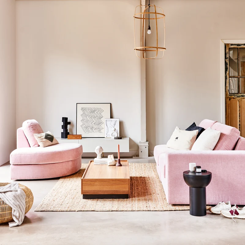 Family 1-sitzer element runde ecke links rosa