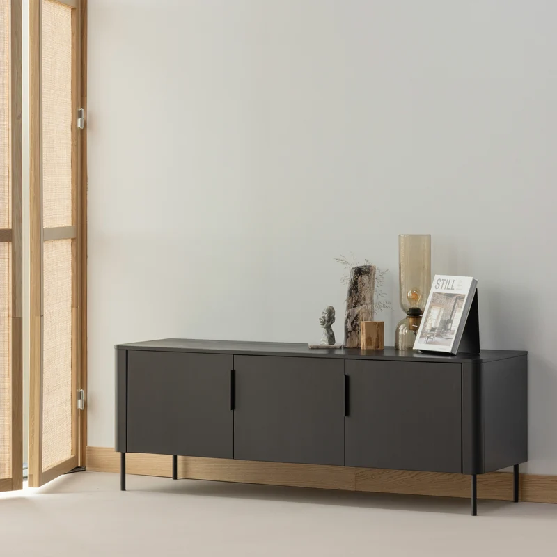 Gunnar tv-möbel 154 cm kiefer mattschwarz