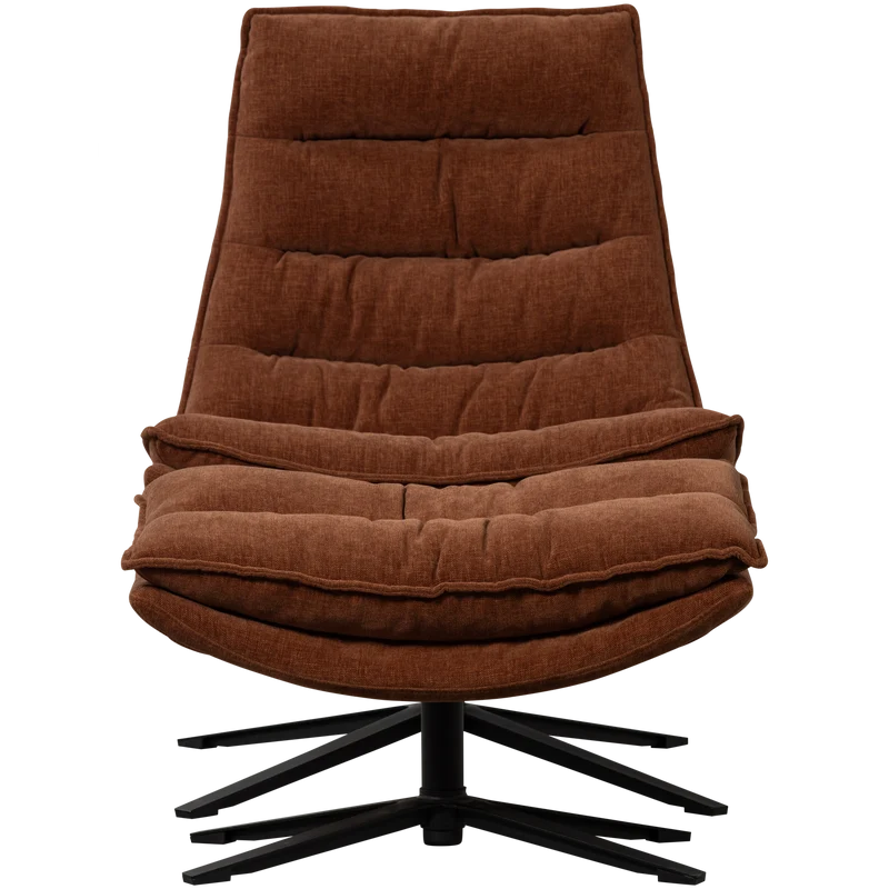 Kube drehsessel mit hocker braun