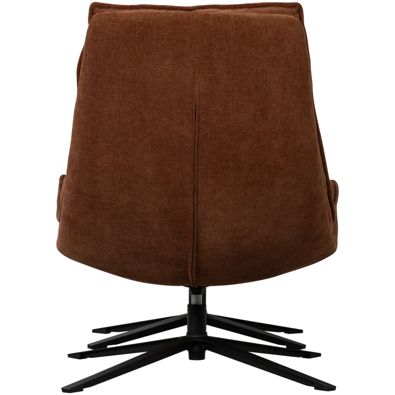 Kube drehsessel mit hocker braun