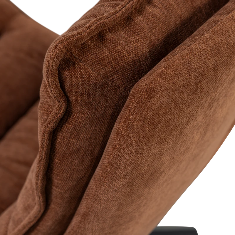 Kube drehsessel mit hocker braun