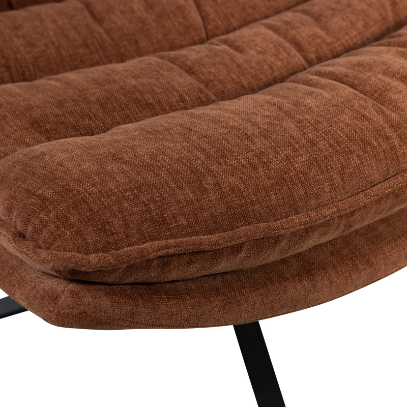 Kube drehsessel mit hocker braun