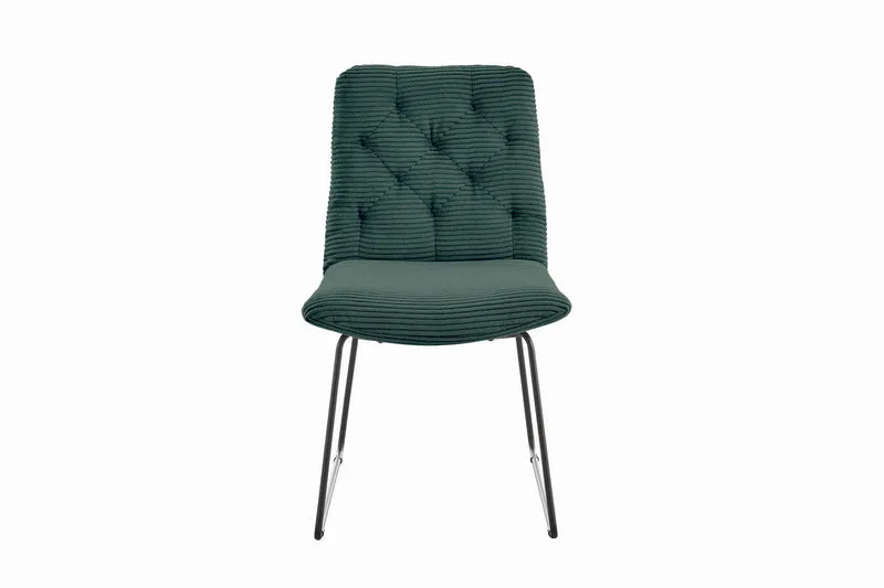KAWOLA Stuhl NEW CHARME Esszimmerstuhl Cord smaragd
