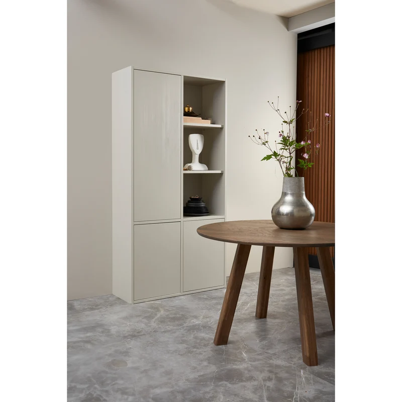 Tablo tisch rund durchgehende lamelle ø120 cm cashmere brown