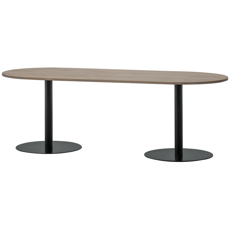 Tablo tisch oval finger las 220x90 cm pebble grey/schwarz