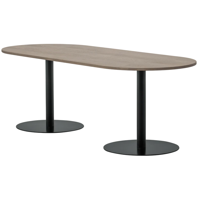 Tablo tisch oval finger las 220x90 cm pebble grey/schwarz
