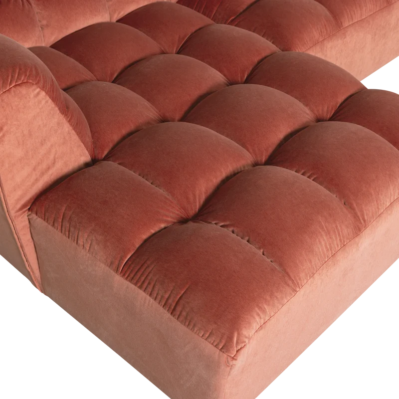 Allure chaise longue links samt blush