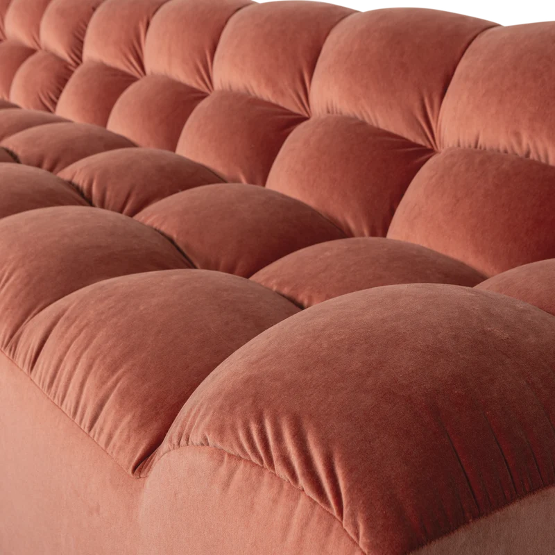 Allure chaise longue links samt blush