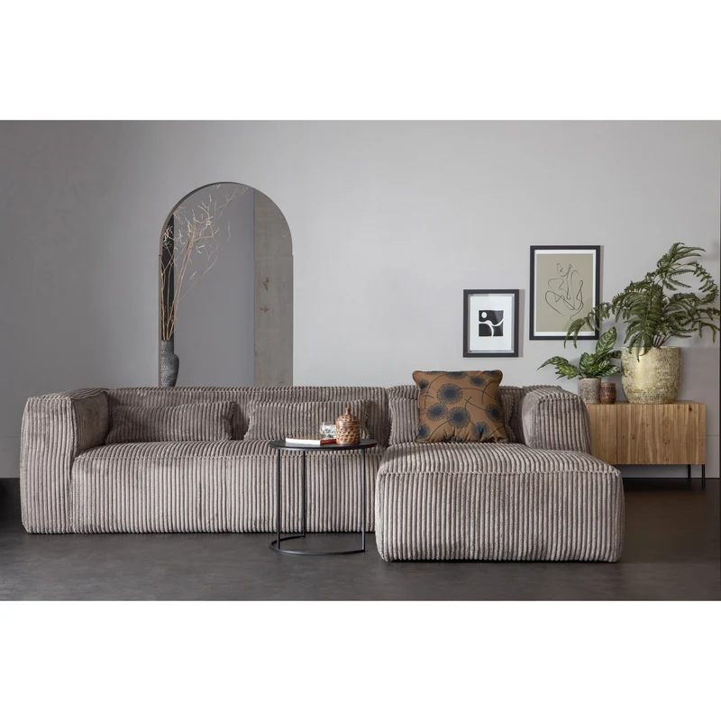 Bean eckbank rechts gerippter stoff terrazzo