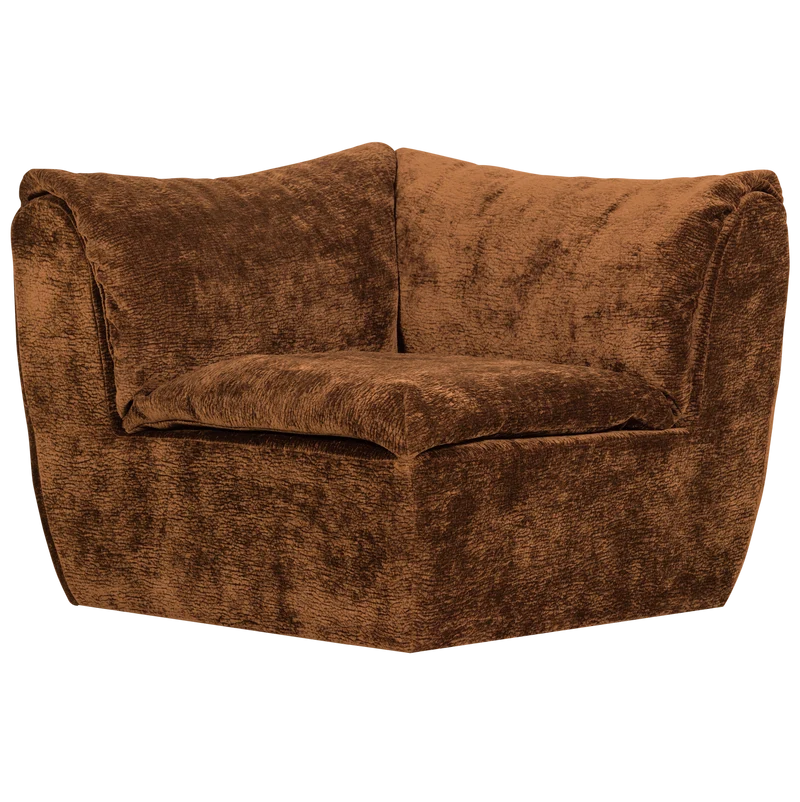 Baggy eckelement 3D chenille mittelbraun