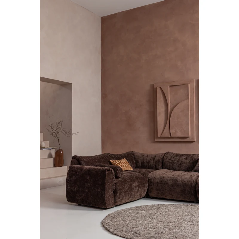 Baggy 1-sitzer element arm links 3D chenille dunkelbraun