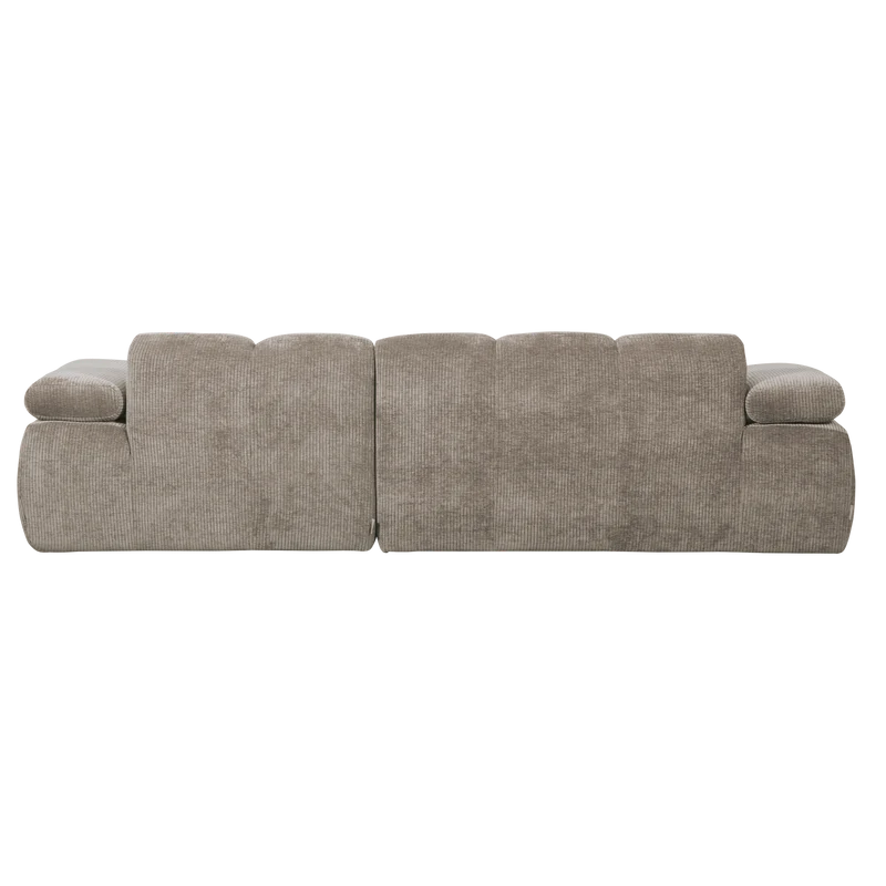 Mojo chaiselongue sofa rechts gerippter stoffdunkler sand