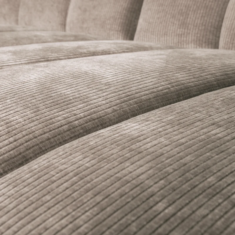 Mojo chaiselongue sofa rechts gerippter stoffdunkler sand