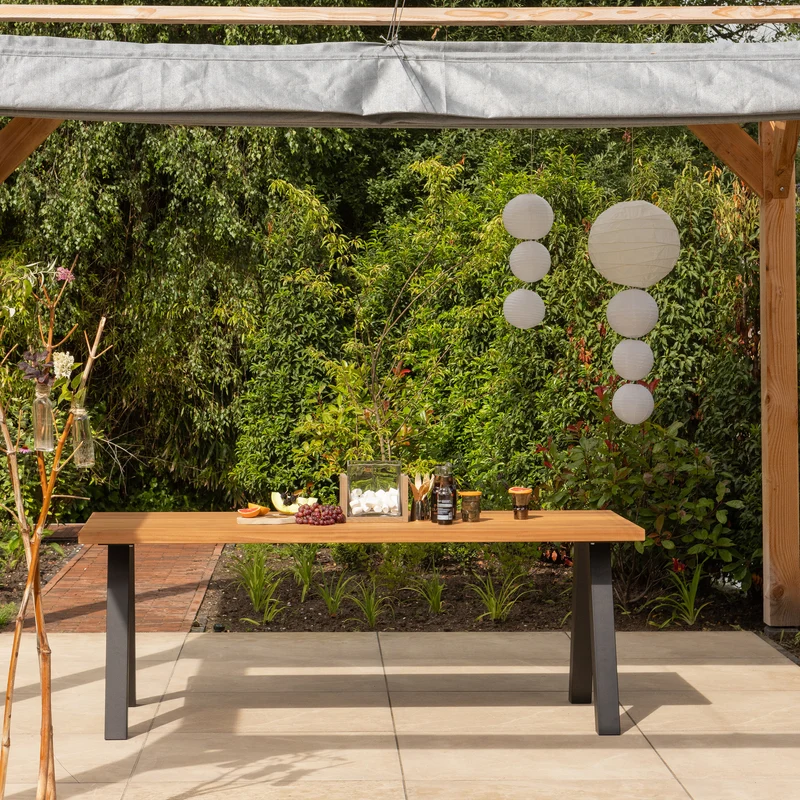 Tablo garten tisch ayous natural mit A-fusse metal