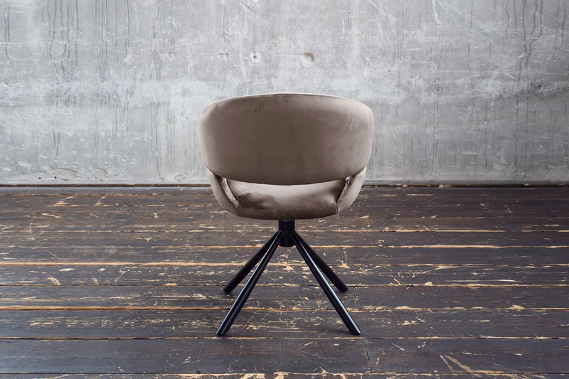 KAWOLA Esszimmerstuhl LARA Drehstuhl Velvet taupe