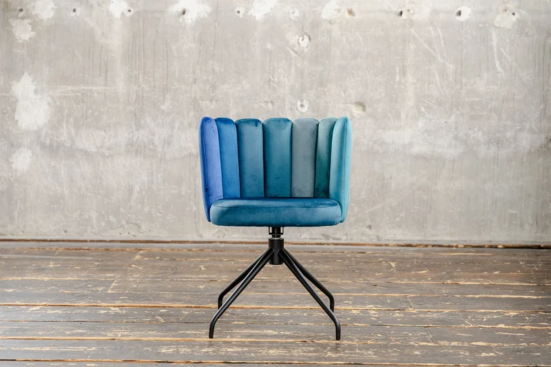 KAWOLA Esszimmerstuhl JADA Drehstuhl Velvet blau