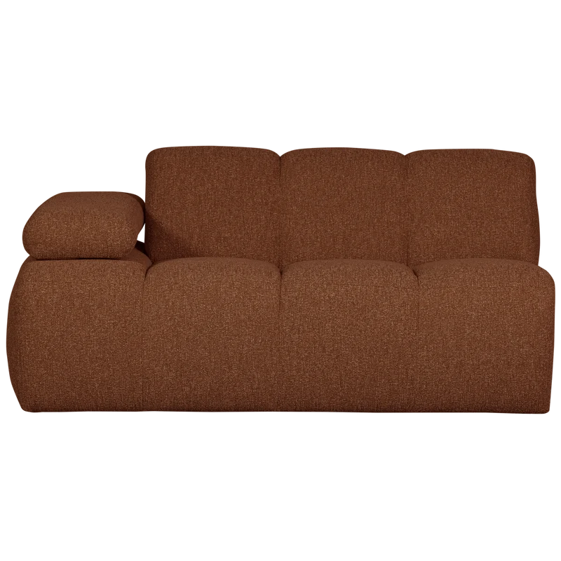 Mojo 1,5-sitzer element arm links bouclé rostbraun meliert