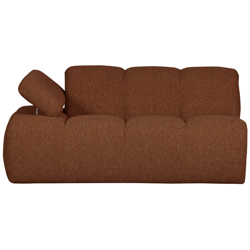 Mojo 1,5-sitzer element arm links bouclé rostbraun meliert