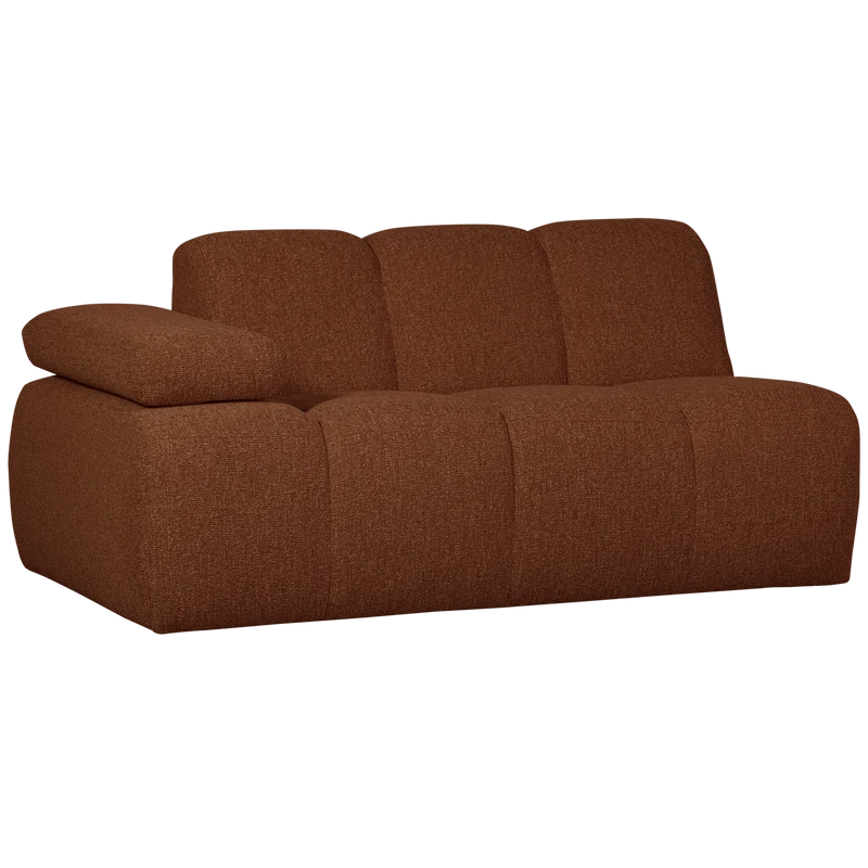 Mojo 1,5-sitzer element arm links bouclé rostbraun meliert