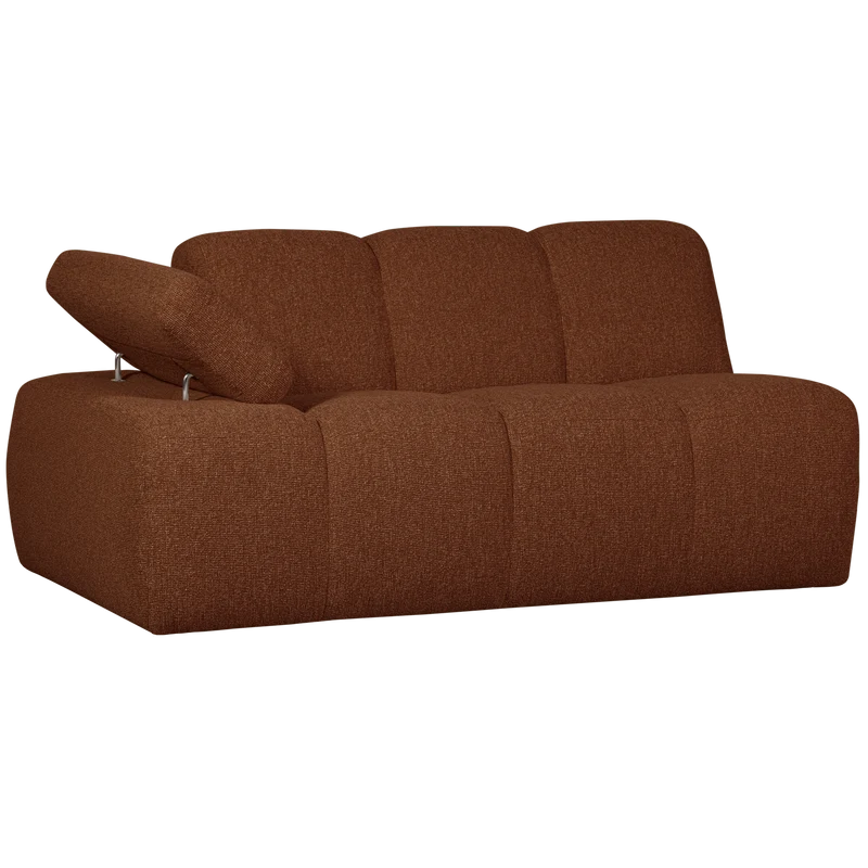 Mojo 1,5-sitzer element arm links bouclé rostbraun meliert