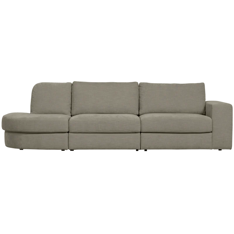 Family 2,5-sitzer sofa rundung links warm grau