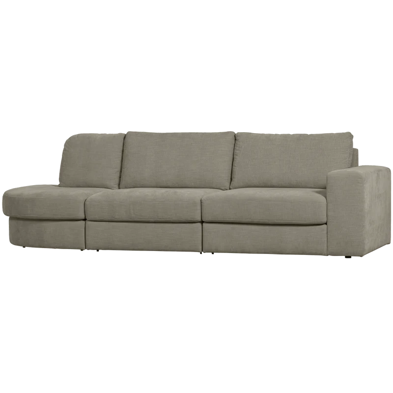 Family 2,5-sitzer sofa rundung links warm grau