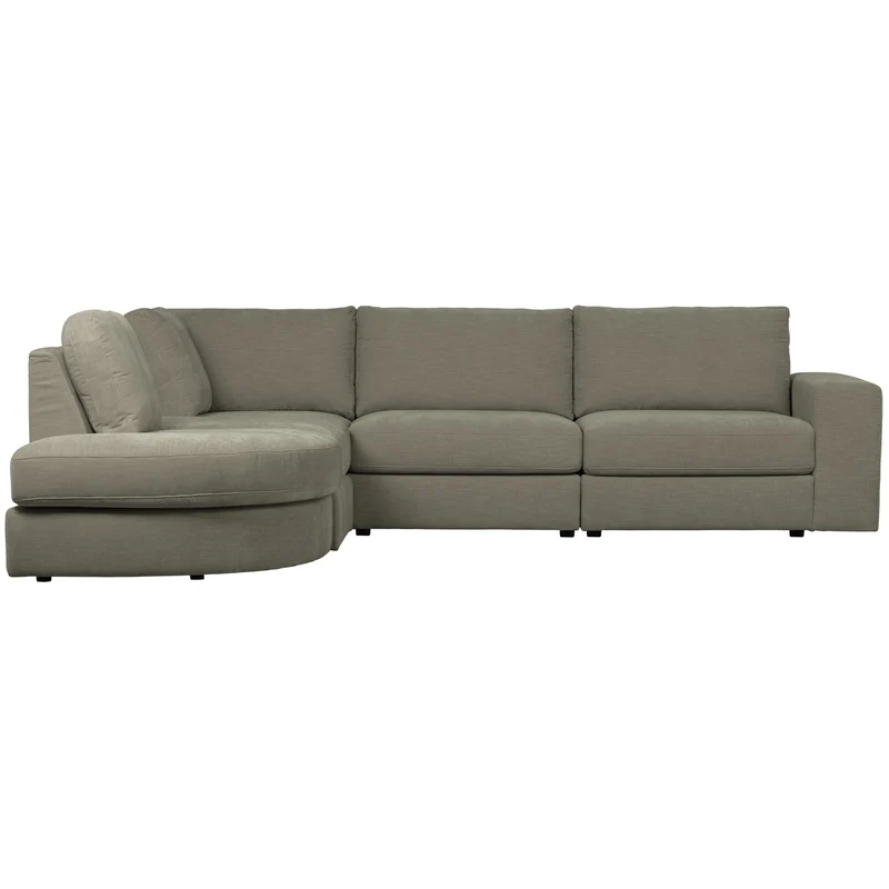 Family 1-sitzer element runde ecke links warm grey