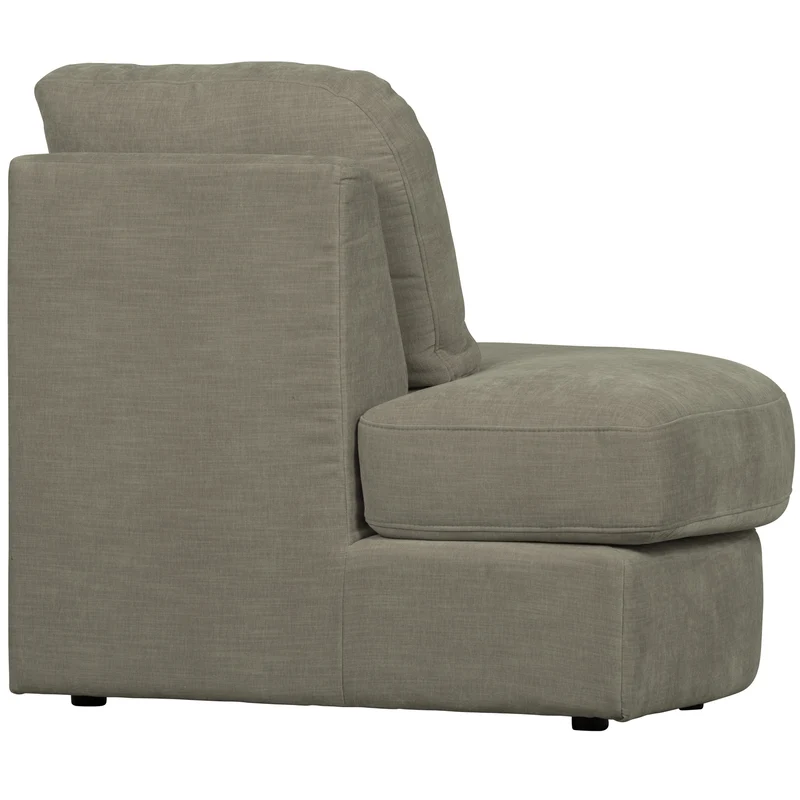 Family 1-sitzer element runde ecke links warm grey