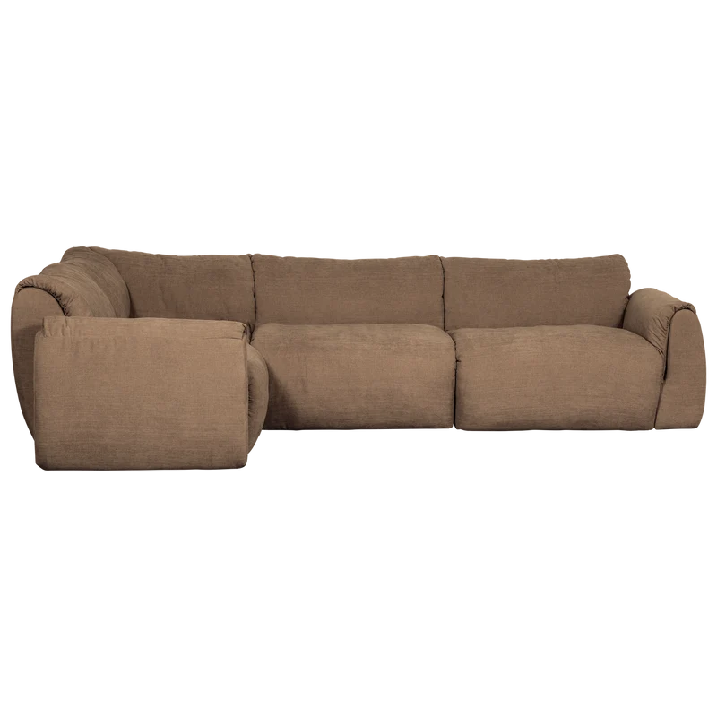 Baggy eckbank links gewebte chenille braun