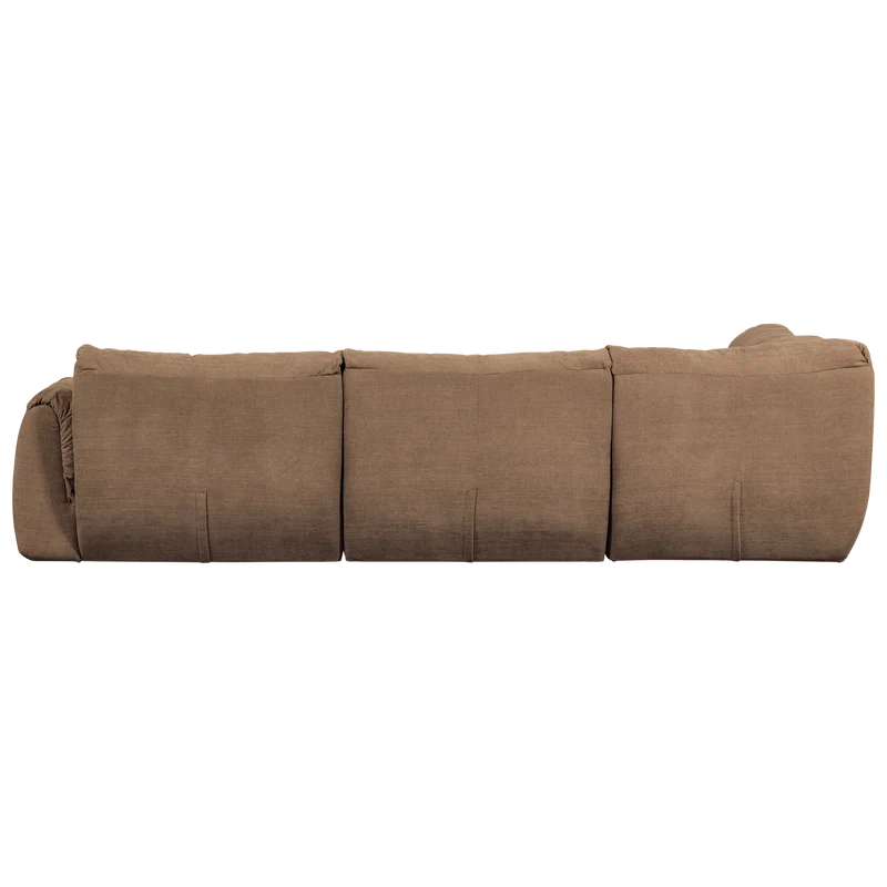 Baggy eckbank links gewebte chenille braun