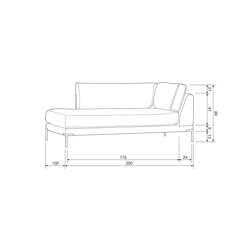 Couple lounge element links warmes grün