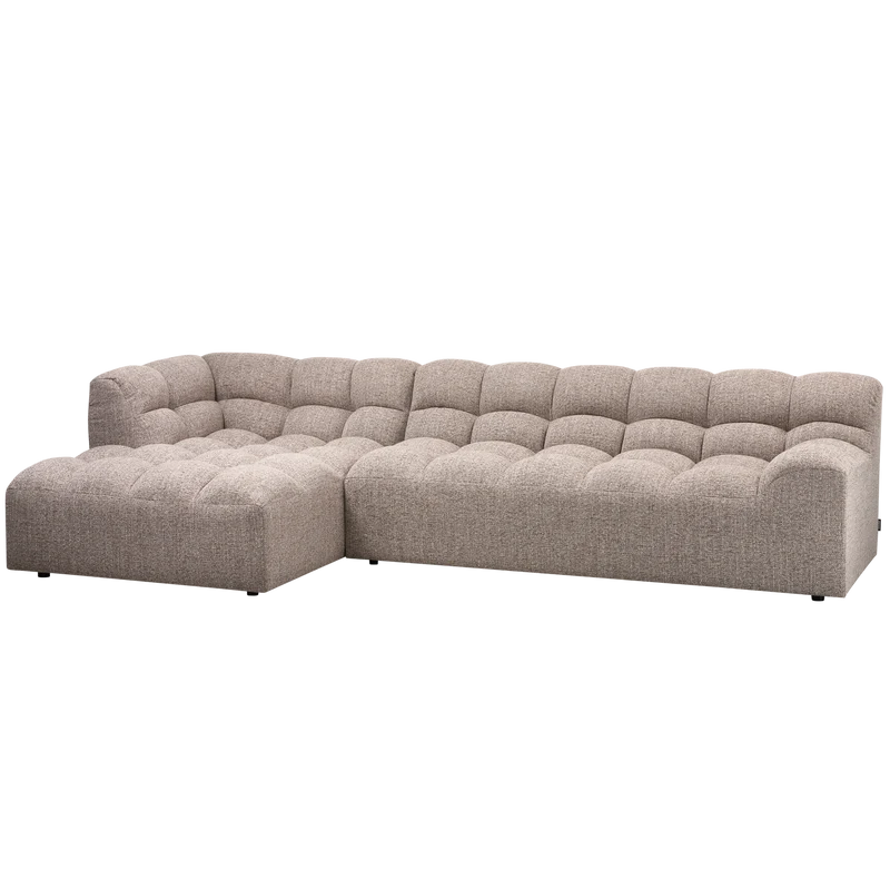Allure chaise longue links gewebtes braun melange