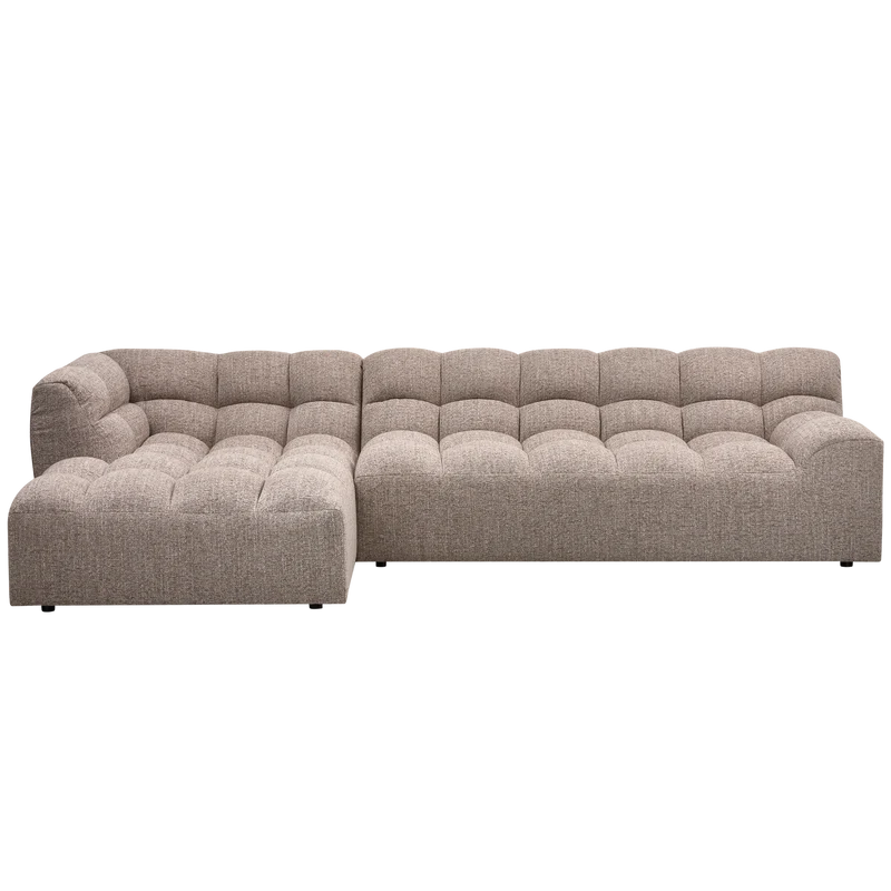 Allure chaise longue links gewebtes braun melange