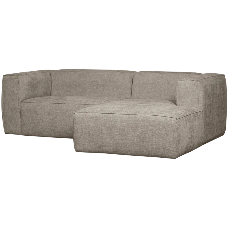 Bean chaise longue sofa rechts grobe melange travertin