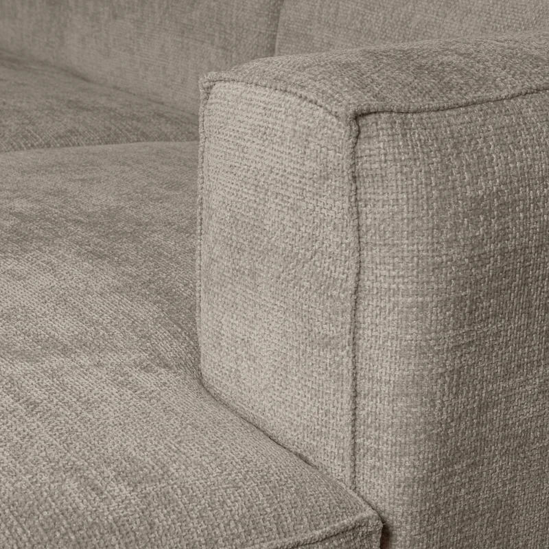Bean chaise longue sofa rechts grobe melange travertin