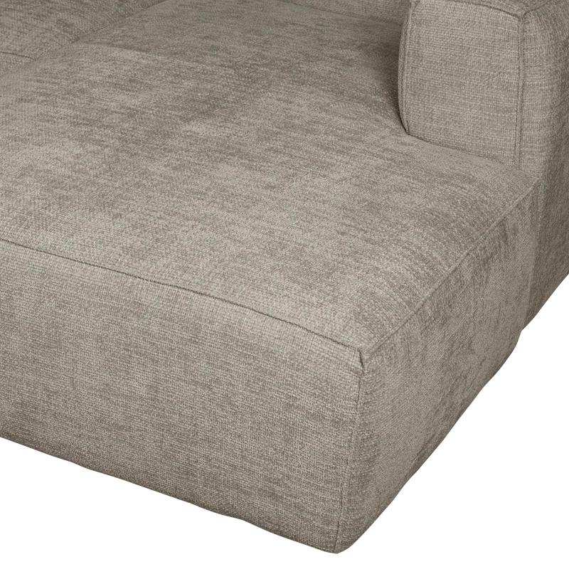 Bean chaise longue sofa rechts grobe melange travertin