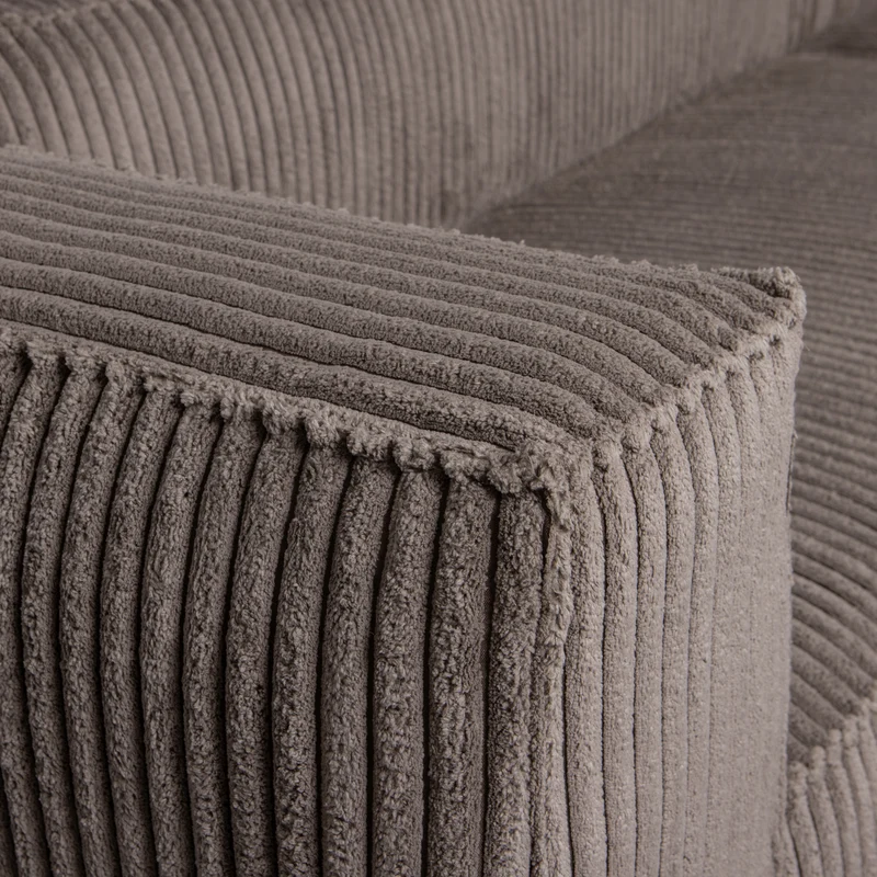 Bean 3,5-sitzer sofa gerippter stoff mud