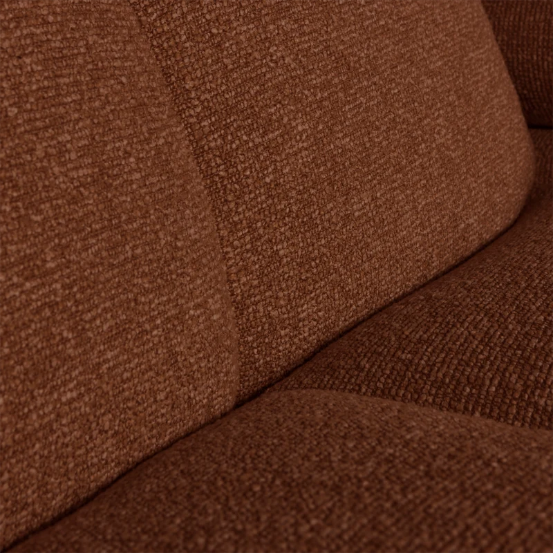 Mojo chaiselongue sofa links bouclé rust brown meliert