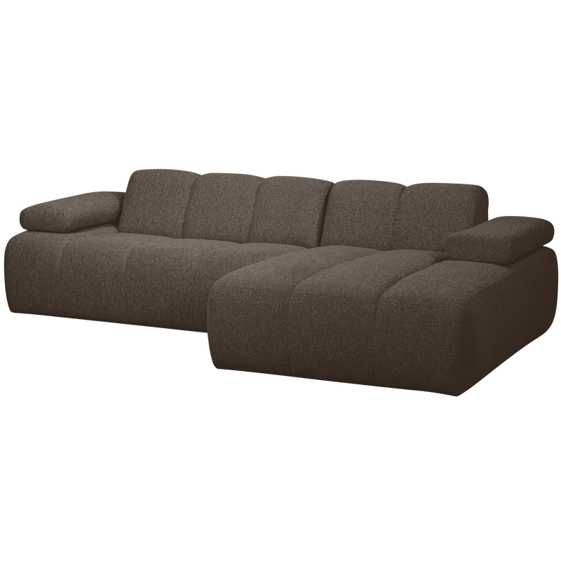 Mojo chaiselongue sofa rechts bouclé braun melange