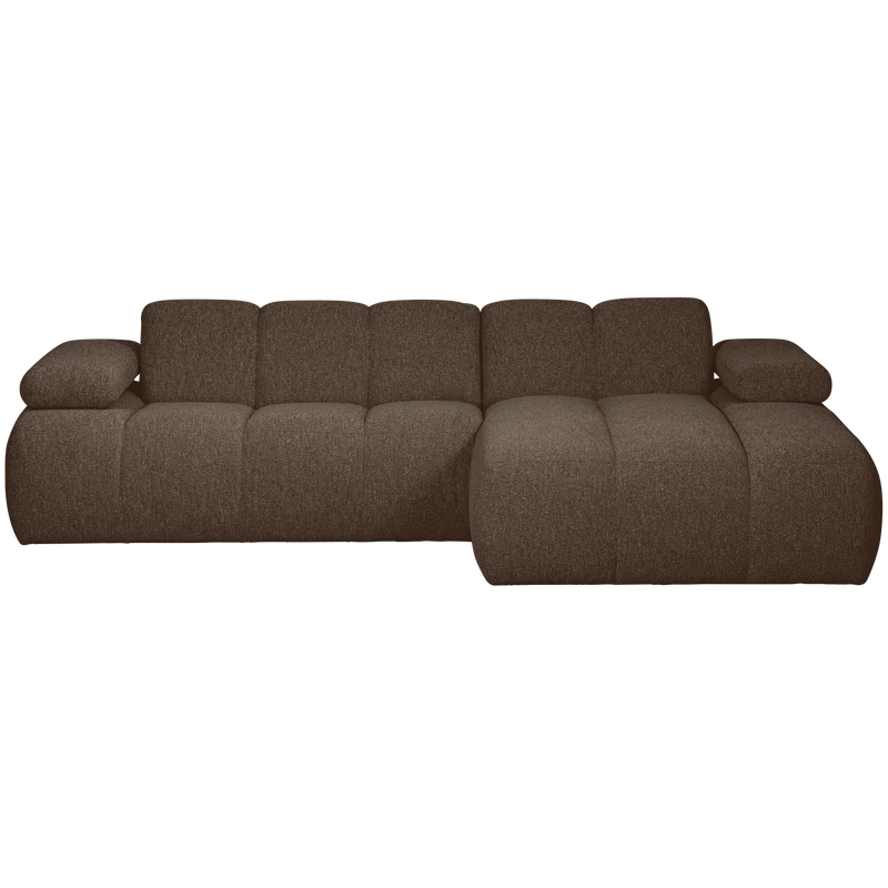 Mojo chaiselongue sofa rechts bouclé braun melange