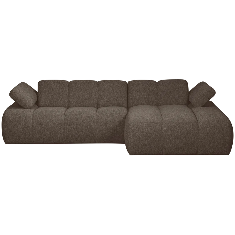 Mojo chaiselongue sofa rechts bouclé braun melange