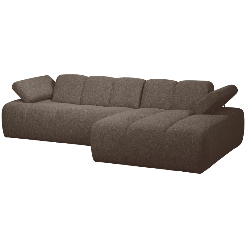 Mojo chaiselongue sofa rechts bouclé braun melange